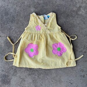 Yellow Floral Kids Dress Y2k